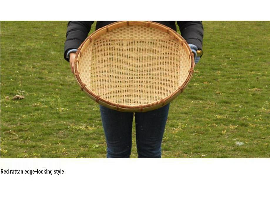 Free Shipping Handmade Bamboo Woven Tray and Drying Basket Set