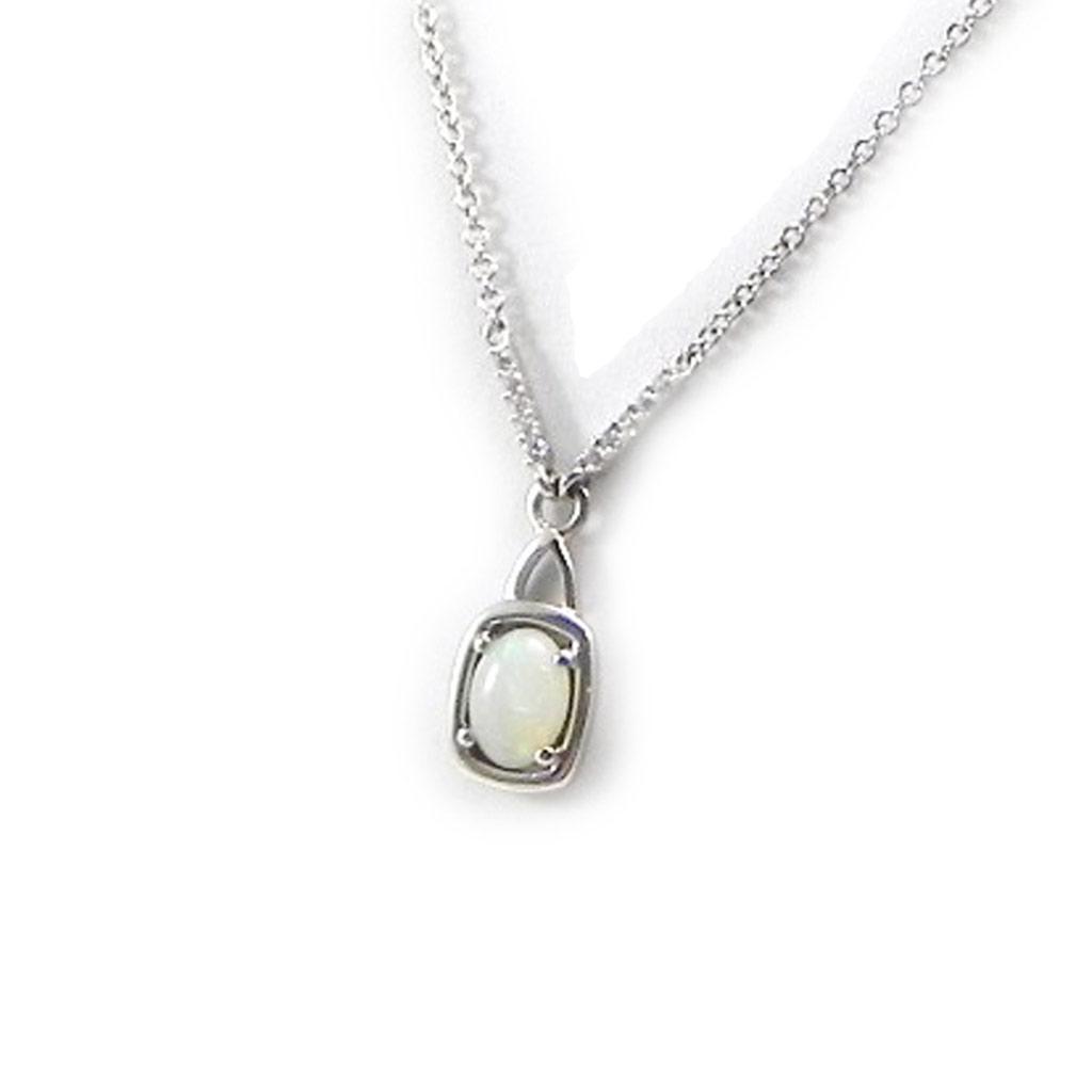 Les Trésors De Lily [I2596] - Silver Necklace 'Opal Goddess' Silver White (rhodium Plated) - 18x10 Mm