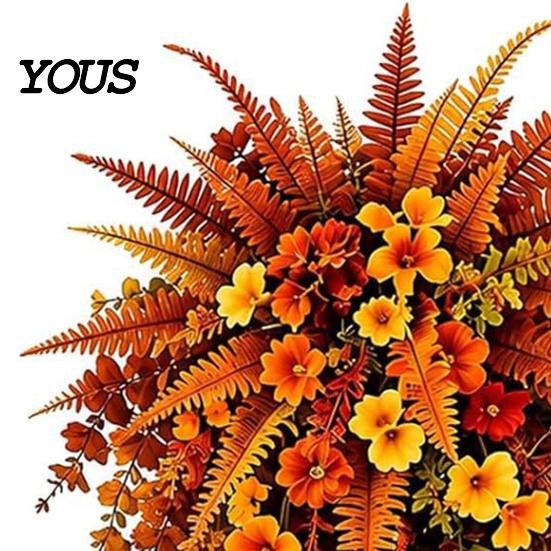 Lebendige Herbst-Akzente für Hausaußenbereiche Künstliche Hängeblumen für Außendekoration, Umgedrehte Dekorationsblumen, Falsche Prunkwinde
