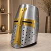 Handgemaakte Tempelier Kruisvaarder Helm – Middeleeuwse Stalen Ridderhelm, Draagbare Harnas voor LARP, Cosplay & Verzamelaars