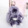 Bags Pendant Key Ring Plush Bunny Keyring Rabbit Fur Keychain Fluffy Toy Doll Plush Bunny Keychain