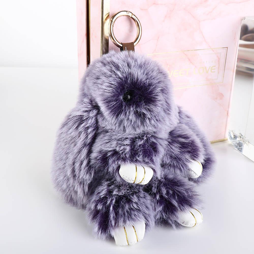 Bags Pendant Key Ring Plush Bunny Keyring Rabbit Fur Keychain Fluffy Toy Doll Plush Bunny Keychain