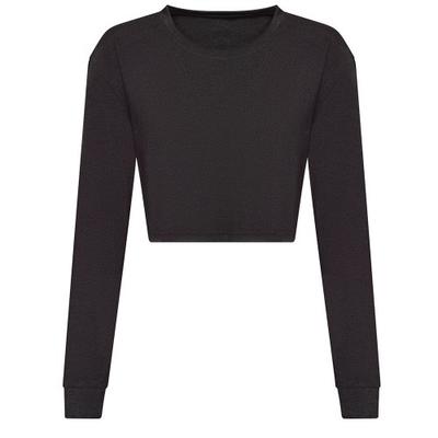 Awdis Dames/Dames Heather Crop T-shirt met Lange Mouwen