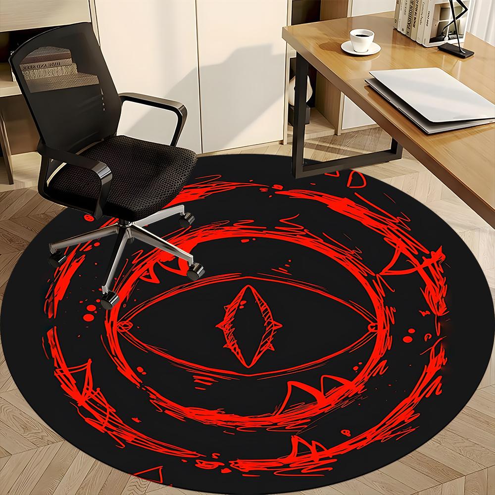 1pc Eye Symbol Office Round Area Rug, Indoor Mat Suitable ForOffice, Under Office Chairs Bedroom Living Room Home Decor, Room Deco U38