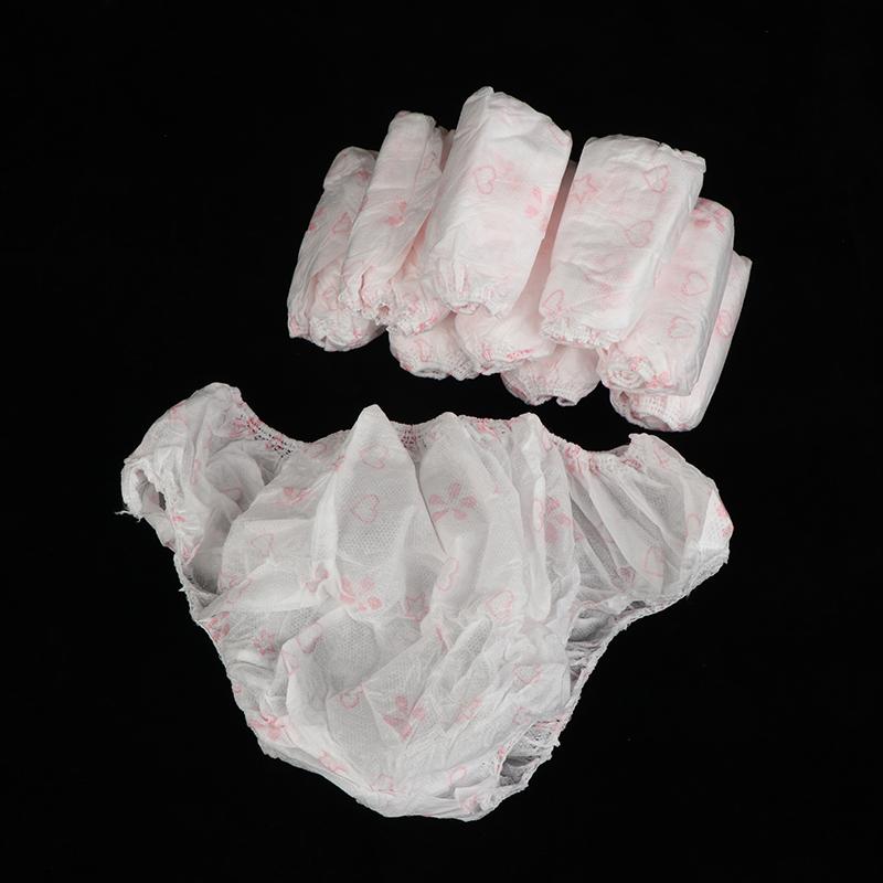 10 Pcs/Set Travel Portable Disposable Non Woven Paper Briefs Panties Underwear White Regular Emergency Underpants For Women Men