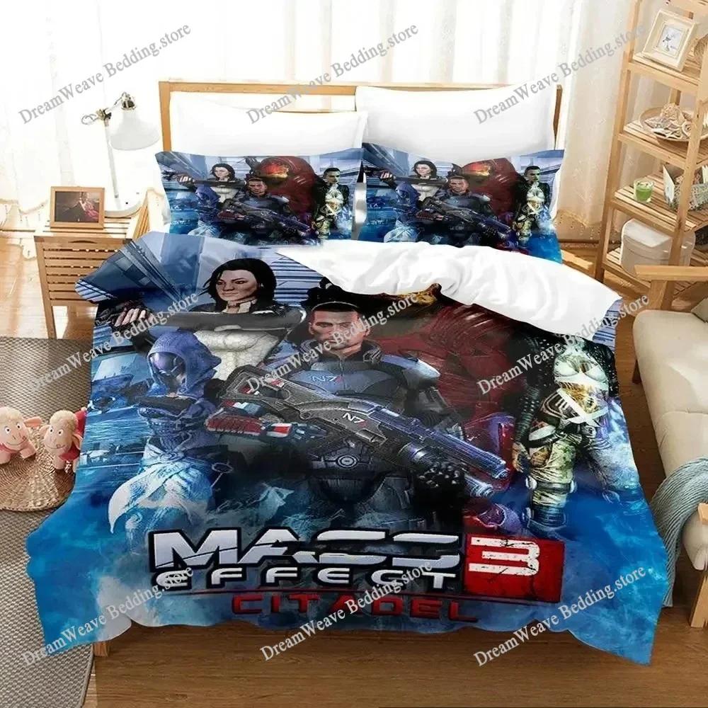 Mass Effec Bedding Set Single Twin Full Queen King Size Bed Set Adult Kid Bedroom Duvet Cover Sets 3D Print Game Bed Sheet Set74