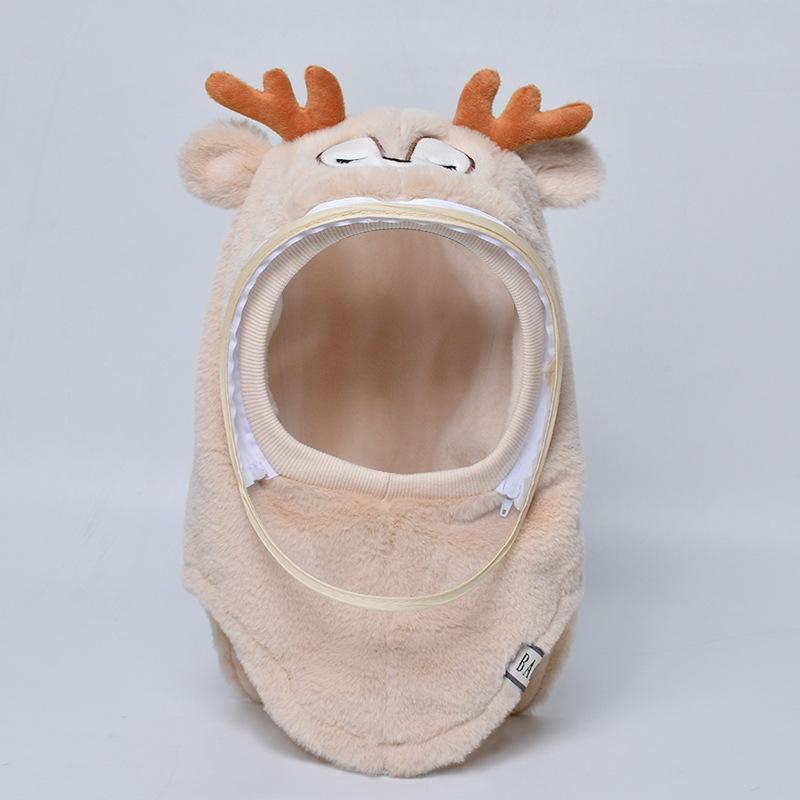 Wintermützen für Damen und Herren mit Masken, winddichte Mützen, Ohrenschützer, Pullover, warme Babyschals, integrierte Mützen