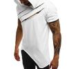 Men Causal Short Sleeve Ripped Irregular Hem Slim Blouse T-shirt Fitness Hoodie