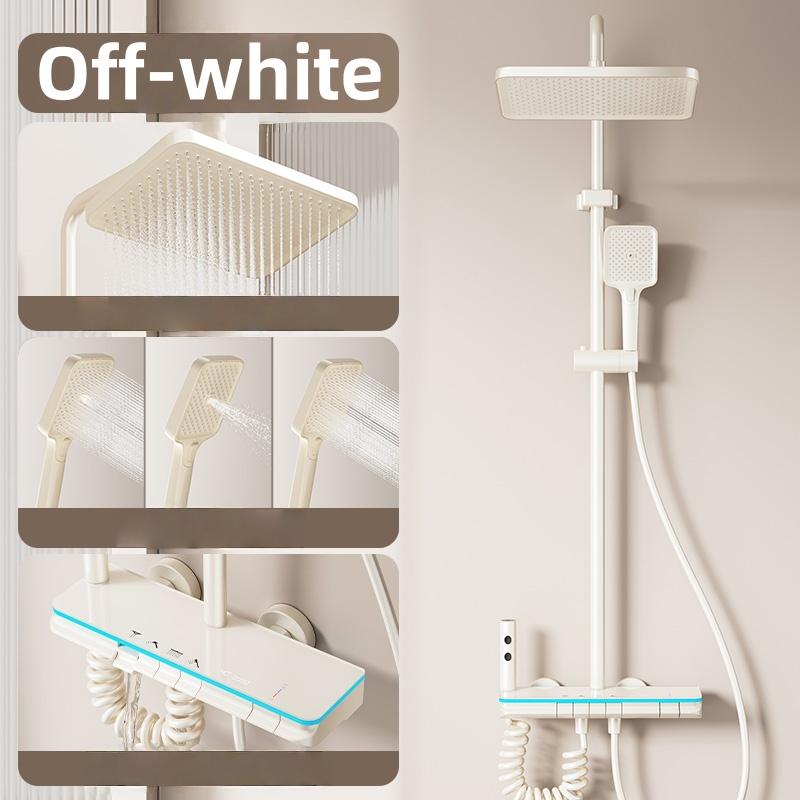

Digital Display Shower System Set Bathroom Shower Full Set Faucet Bathtub Mixer Shower Head Piano Button With Atmosphere Light