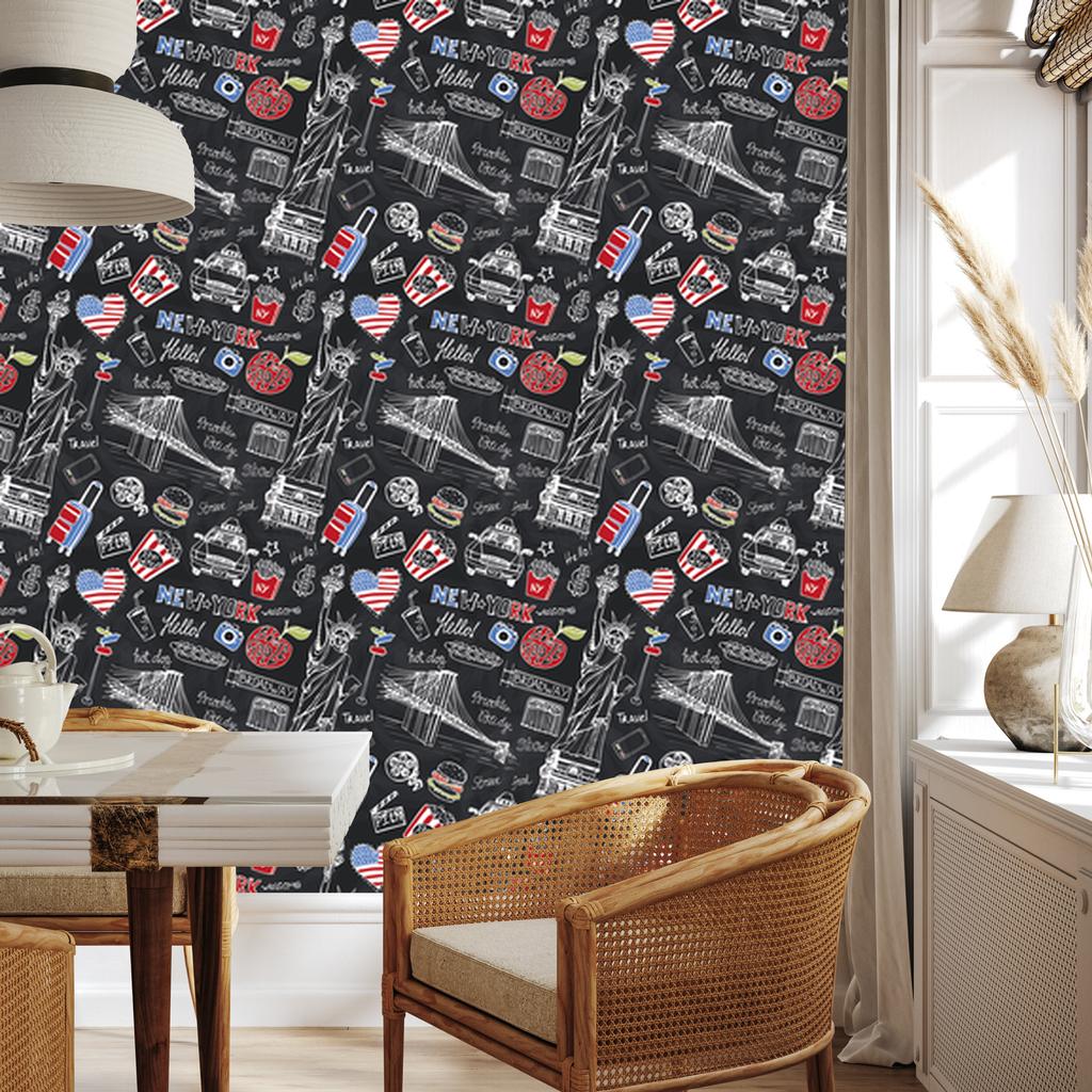 New York wallpaper for living room and bedroom 50x1000