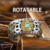 Rotating Five Emperor Coins Ring Adjustable Spinning Design For Anxiety Relief Stress Reliever Jewelry
