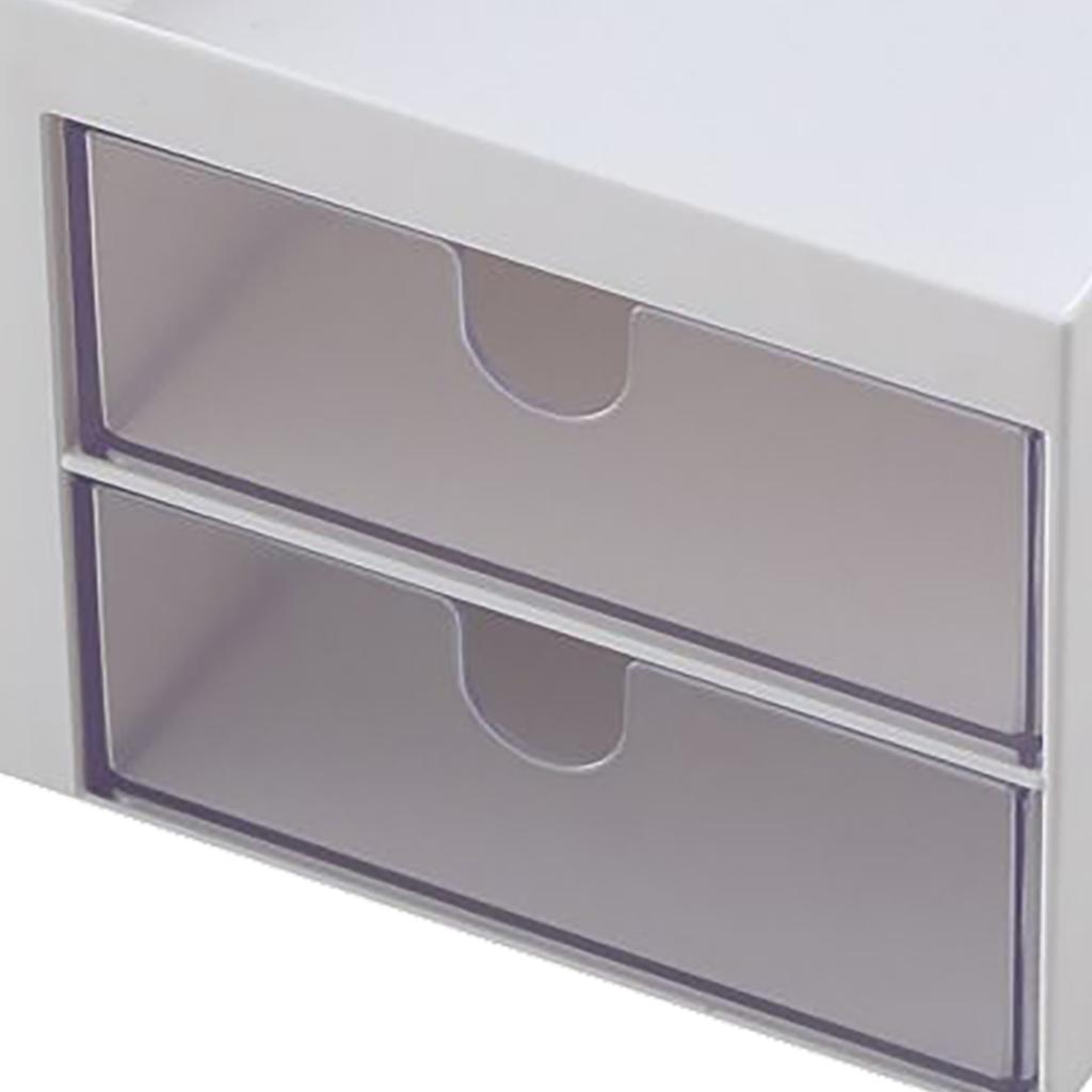 Desktop Storage Box Minimalism Style Multifunction Small Desk Organizer with Drawer for Bedroom