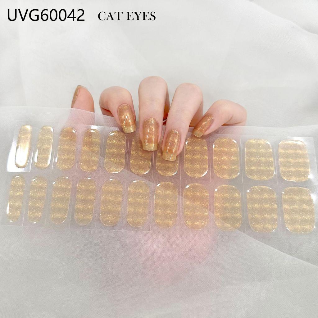 Transparent Nude UV Gel Nail Art Stickers: Semi-Cured, Semi-Baked Manicure Sheets