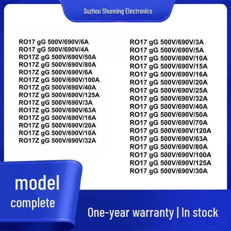 Mingrong RO17 gG 500V/690V/2A Fuse - Full Model Range Available