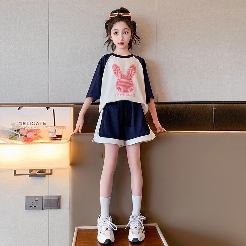 Girls' Summer Outfit New Summer Clothes Children'S Casual Wear Stylish Sportswear For Older Girls Summer Style