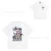[2] American trendy brand short-sleeved t-shirt black and white collection printed short-sleeved t-shirt casual couple men and women of the same style