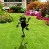 Retro Rust Iron Frog Stake Decorative Garden Art Metal Lawn Ornament Outdoor Decorations for Garden Yard Stakes Metal Crafts