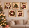 Christmas Pearl Diamond Painting Kit with Pre-Framed Canvas,  DIY Round Gemstone Beads Art Craft Set for Adults Beginners, Holiday Home Decor Wall Ar