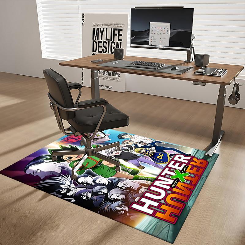 1pc Hunter x Hunter Anime Character Office Chair Mat - Anti-Slip Carpet for Desk, Anime Themed Decor, Gift Idea for Fans.U040