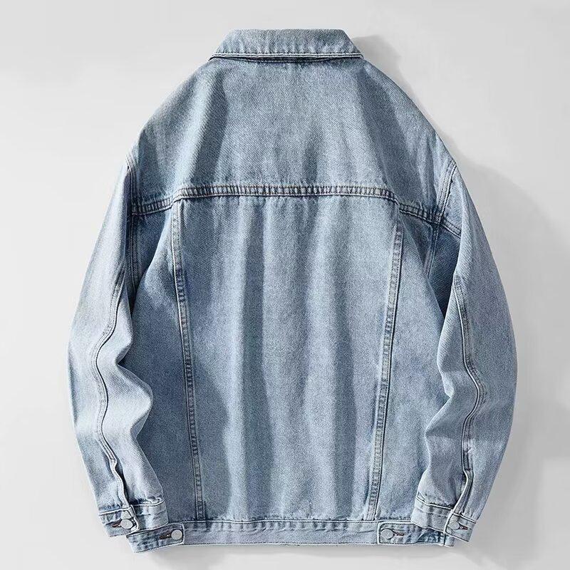 Men's Retro Light Denim Jacket - Trendy Spring/Autumn Casual Loose Fit