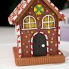 Luminous Gingerbread House Ornament Resin Collectible Christmas Village Cottage Statue LED Light Gingerbread House Figurines