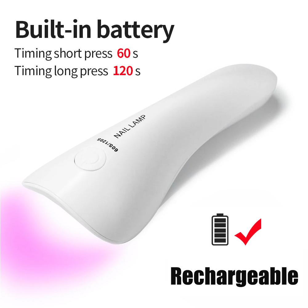 

Ручная УФ-светодиодная лампа для сушки ногтей, перезаряжаемая мини-маникюрная лампа, сушилка для ногтей, инструменты для маникюра с гель-лаком USB белый