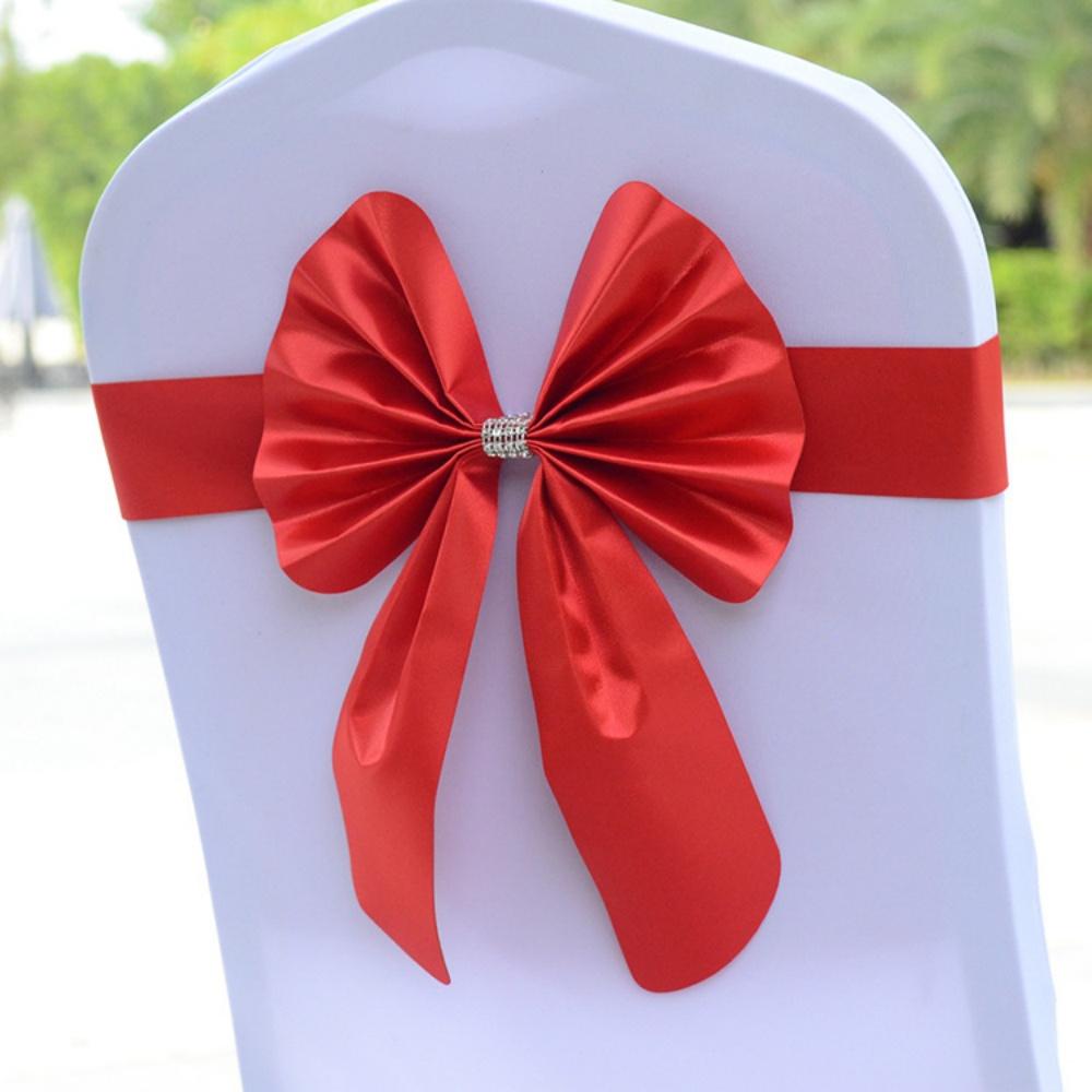 New Sashes Elastic Bow Tie Ready Made Chair Sashes Band For Wedding Party Hotel Banquet Event Decoration