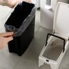 Plastic Garbage Can with Press Type Opening Large Capacity Trash Can Waste Bin Toilet Brush for Daily Disposal Need