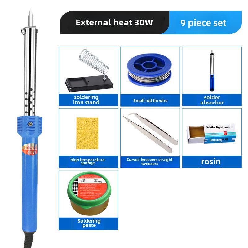 220V 60W/40W/30W Multi-Purpose Electric Soldering Iron with Rubber Handle and Pointed Tip for Household Repairs