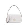 MK Bradshaw Solid Woven Flap Letter Logo Chain Leather Baguette Shoulder Handbag Small Women Handbags White 30S1L2BL1T-LT-CREAM