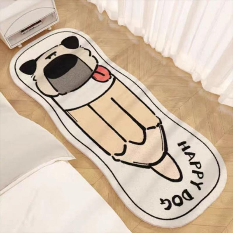 Cute Ins Style Cat Special Shaped Plush Bedroom Carpet Living Room Sofa Blanket Children's Blanket Room Non Slip Bedside Blanket