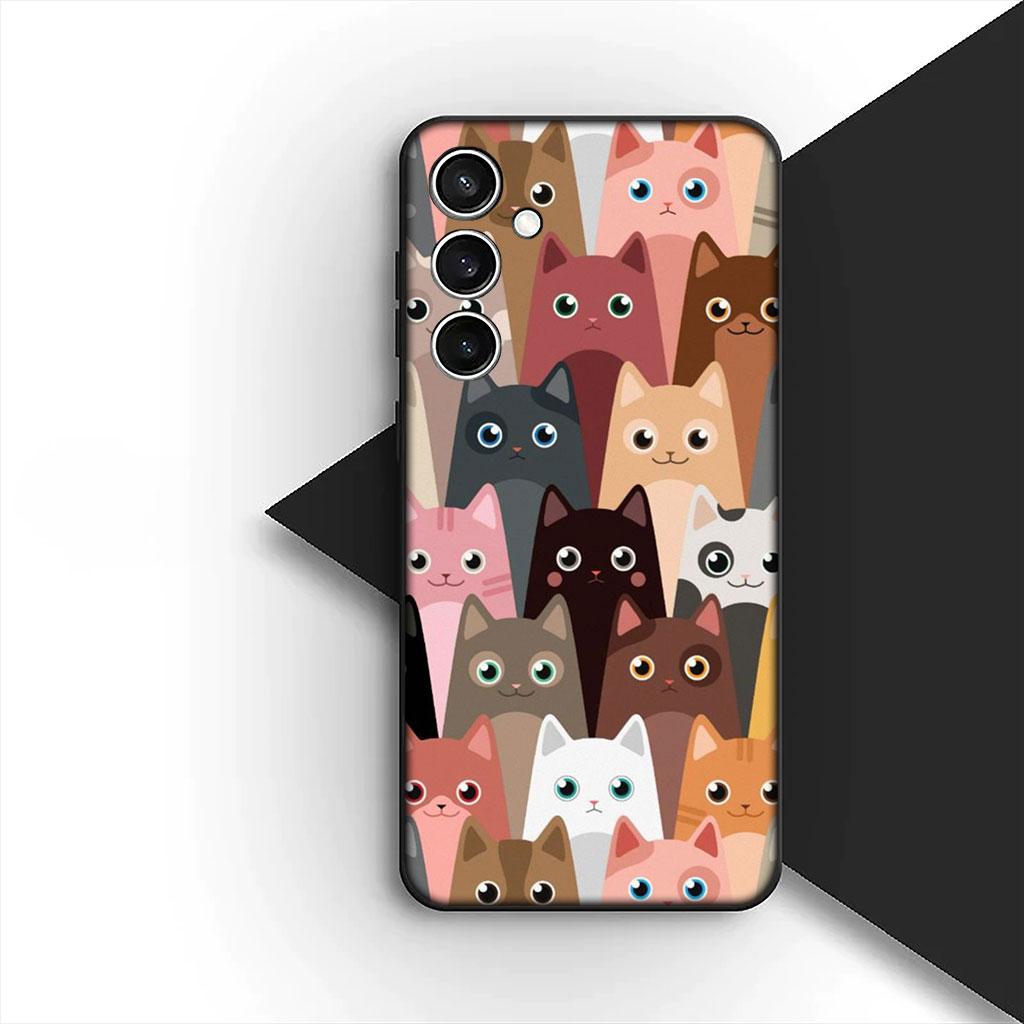 Phone Cover for Apple iPhone 17 Air 12 13 Pro Max Mini ProMax 7 + 8 Plus 7+ 8+ Soft Silicone Case Eyes Cat Meow Kitten Paw