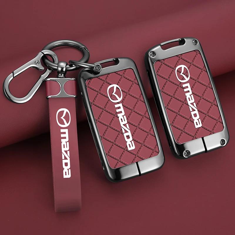 Zinc Alloy Leather Car Smart Key Case Cover for Mazda 3 Alexa CX30 CX-4 CX5 CX-5 CX8 CX-8 CX-30 CX9 CX-9 Keychain Accessories vf2