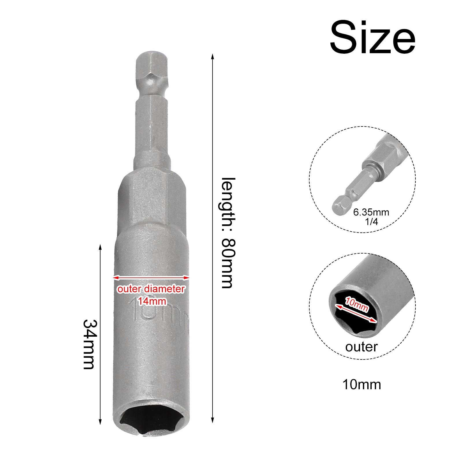 

Hex Sockets Nut Driver Magnetic Socket Socket Adapter 10mm