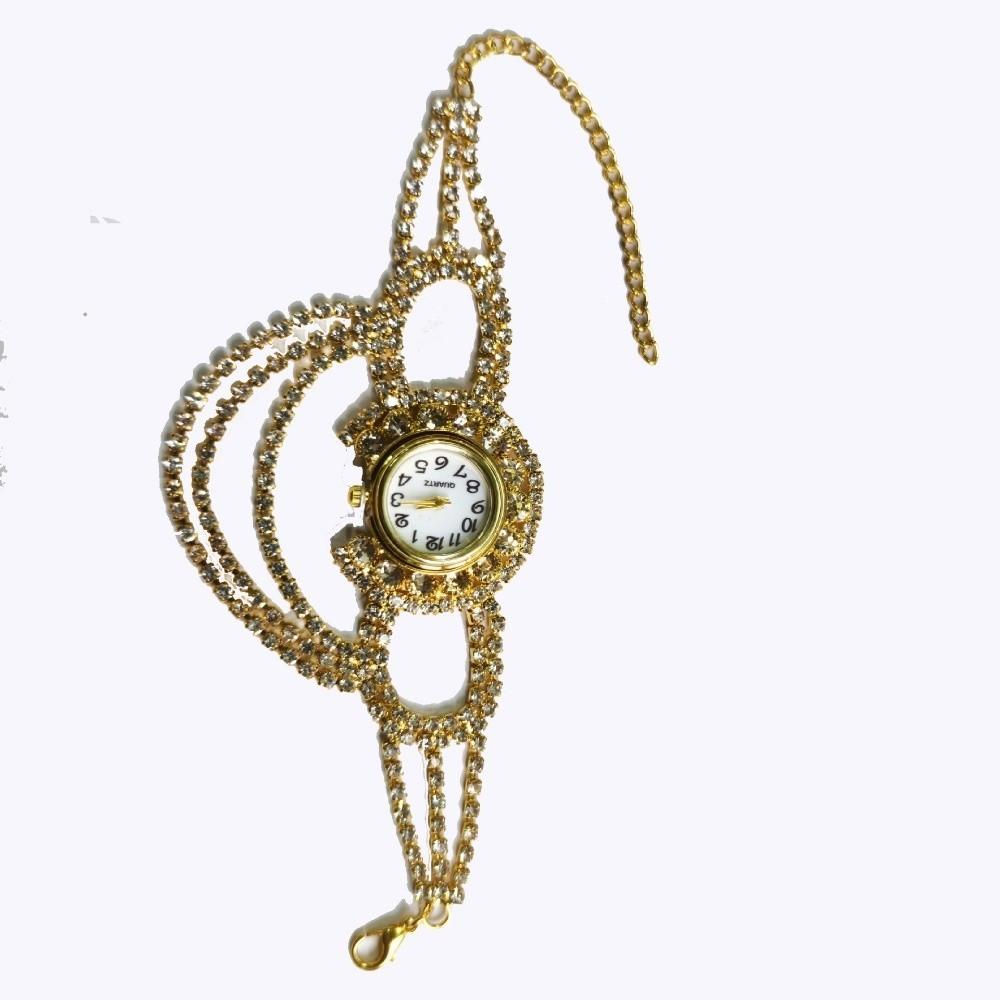 Zinc Alloy Strap Bracelet Watch Gold Ladies Wristwatches New Women Quartz Watch Gifts