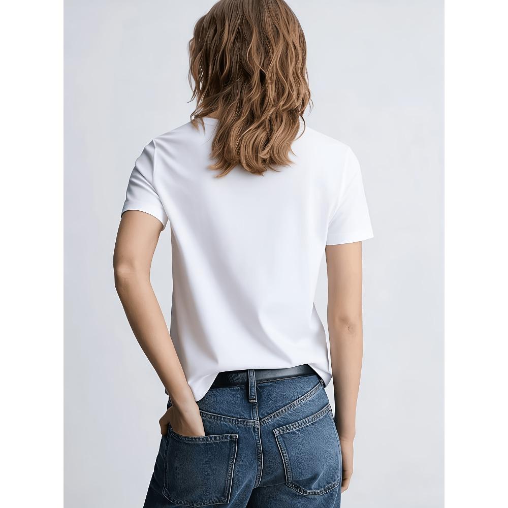Damen Frühling Sommer Lässiges Sexy V-Ausschnitt Slim Fit Kurzarm T-Shirt