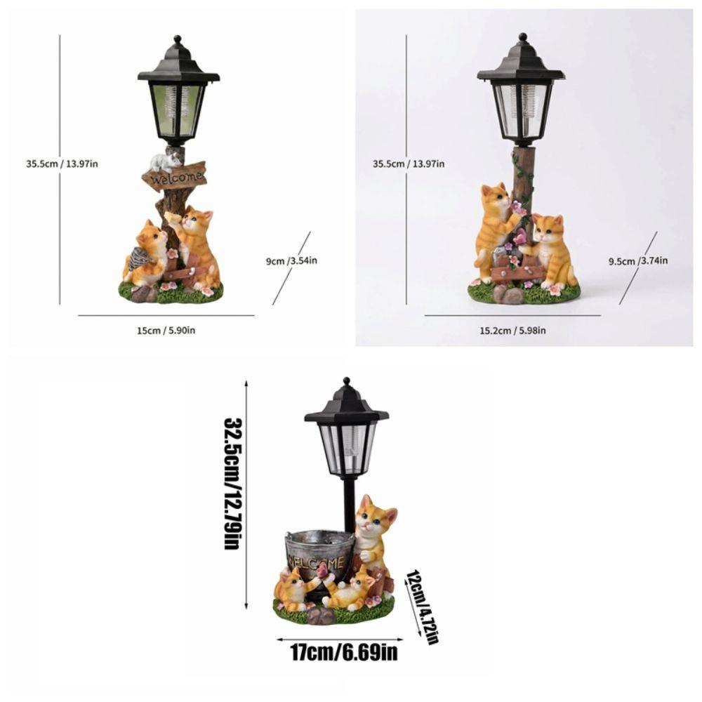 Handbemalte Harz-Outdoor-Figur Licht Solar-Landschaftsdeko-Licht Rasenornament