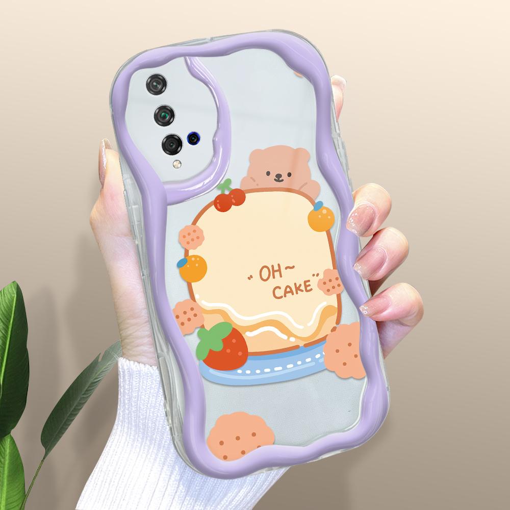 

Милый мультяшный узор, кремовая текстура, мягкий силиконовый чехол с волнистыми краями, чехол для телефона для Huawei Honor Infinix Tecno iPhone Tecno Spark Go 2025 прозрачный