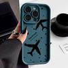 For iPhone 16 Pro 15 Pro Max 14 Plus 13 12 11 XR 8 Case Airplane Print Soft Silicone Shockproof Lens Protection TPU Matte Phone Shell Cover