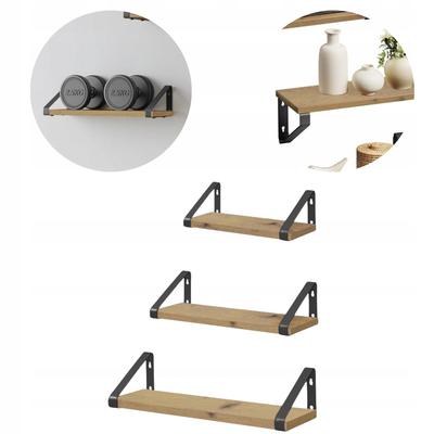 Półka Wisząca 3Szt. Artisan Komplet Zestaw Rustykalny Loft Regał Wiszący