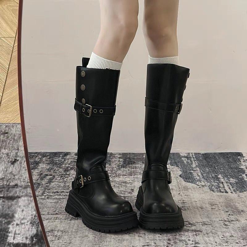Women'S Faion Long Boots Two-Way Wear Ankle-Length Fce Lined Thi Heel Knight Sle Autumn Winter New Arrival