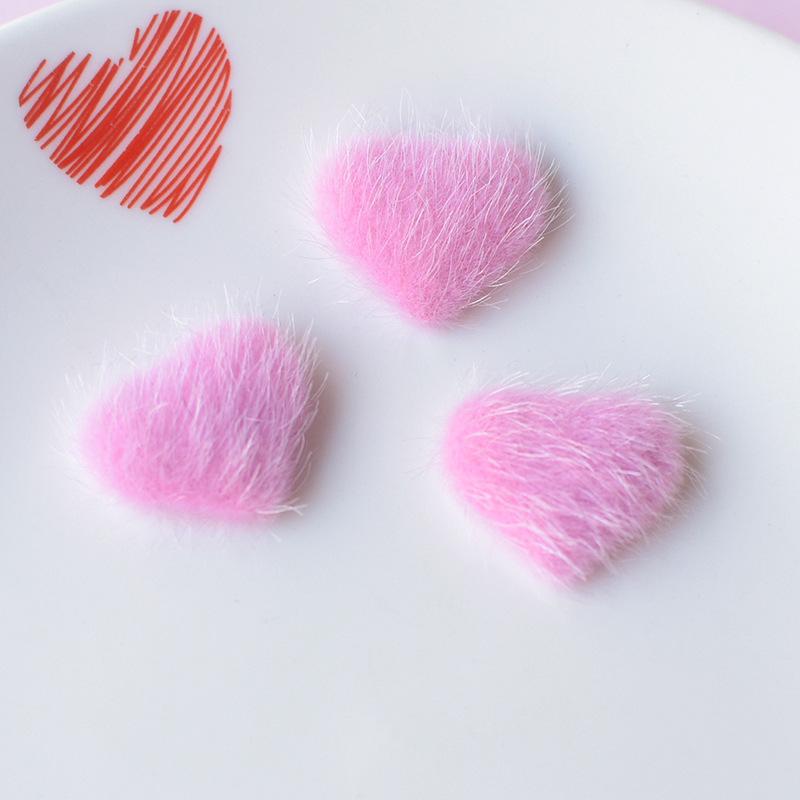 10Pcs Cute Heart-shaped Knitted Fabric Wrap Accessories for DIY Hair Clips Hairpins Girls' DIY Handcrafted Flatback Decoration