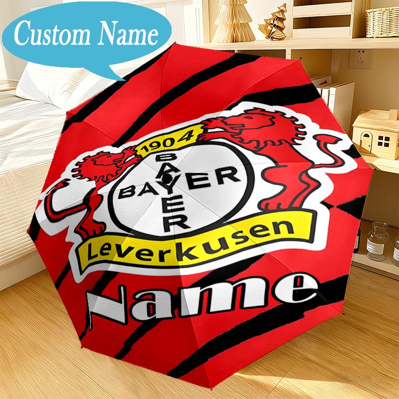 Custom Name Umbrella Leverkusen Crest Umbrella 8-Frame for Travel, Camping, Casual Lightweight Portable, Essential for Family Gifts