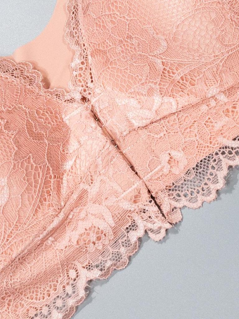 חזיית הנקה תחרה עם אבזם קדמי של שין - מונעת צניחה, כוסות קבועות, עיצוב מכווץ