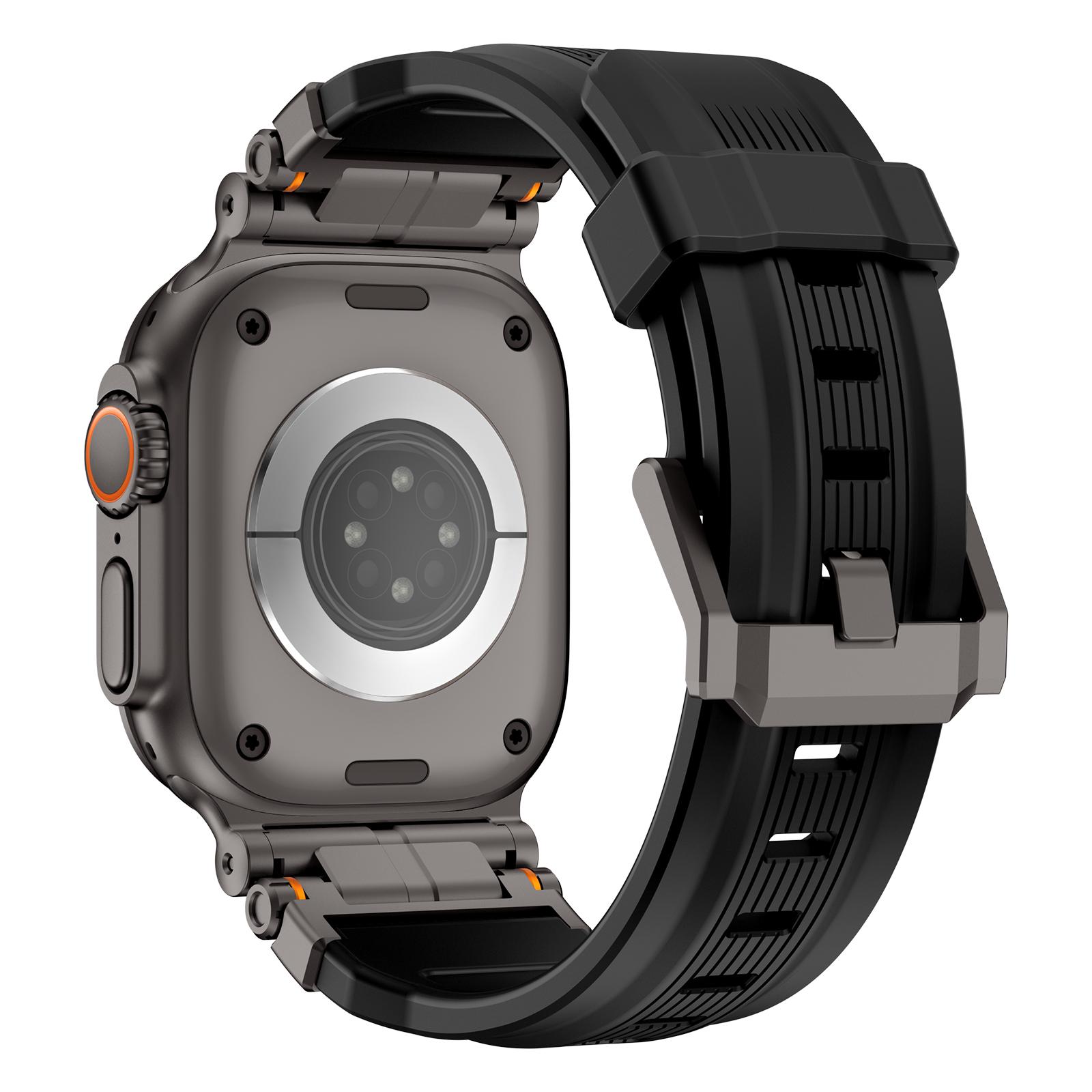 

Silicone Watch Band For Apple Watch Series 10 Ultra 9 8 7 SE 6 5 4 3 2 1 46mm 49mm 45mm 44mm 42mm Wrist Strap Black