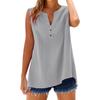 Women's Shirt Summer Fashion Casual Button Loose Sleeveless Bamboo Cotton Top Women's Wear