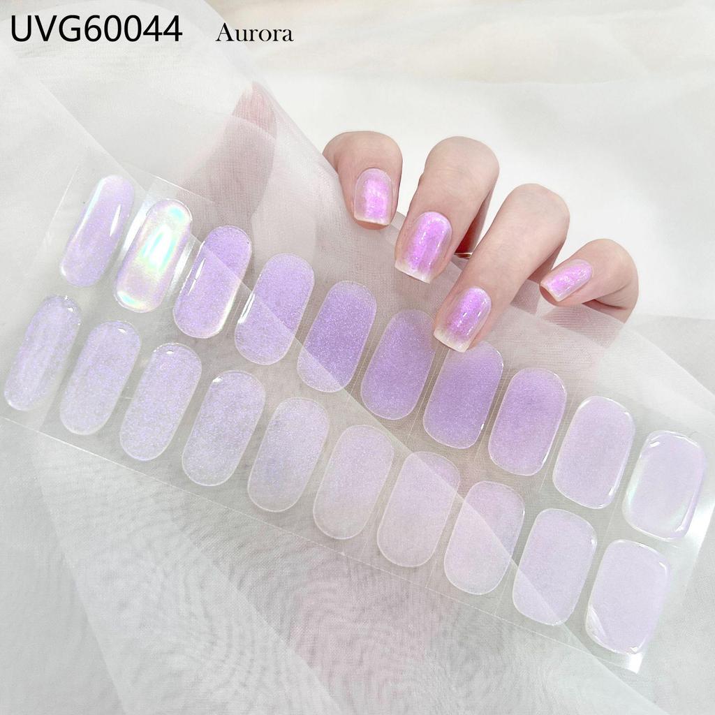 Transparent Nude UV Gel Nail Art Stickers: Semi-Cured, Semi-Baked Manicure Sheets