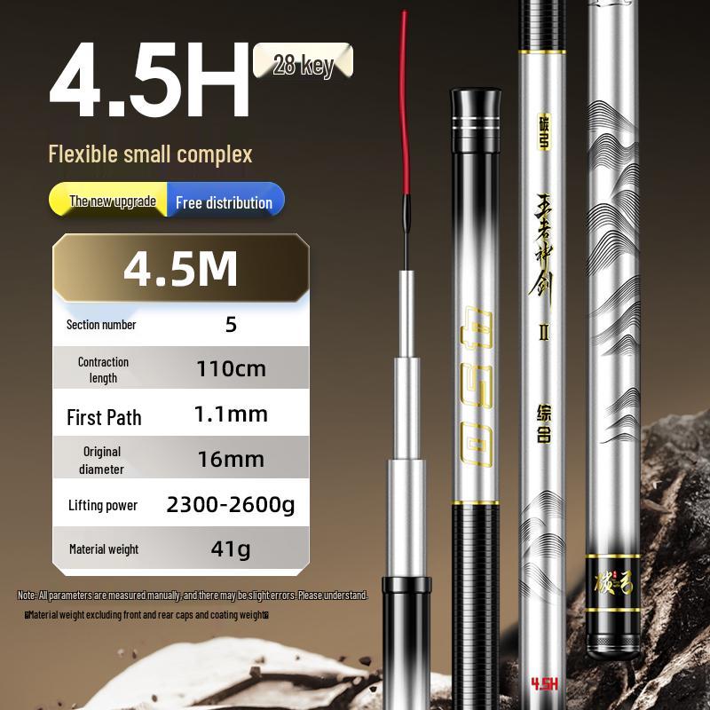 Ultra Light & Hard Carbon Fishing Rod 28/19 Tune Taiwanese Big Fish Gear - Divine Sword Series by Bow King