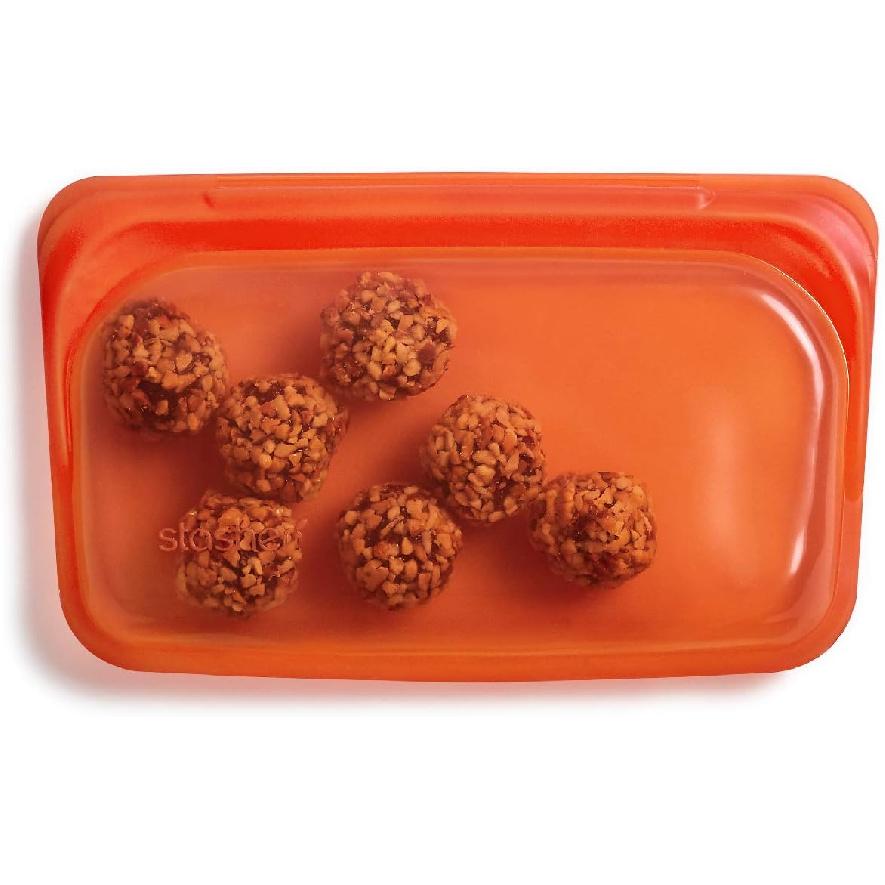 Stasher Premium Silicone Reble Food Storage Snack Bag, Citrus | Microwave, Sous Vide, Dishwasher, Oven and Freezer Safe | BPA Free, Leak-free,