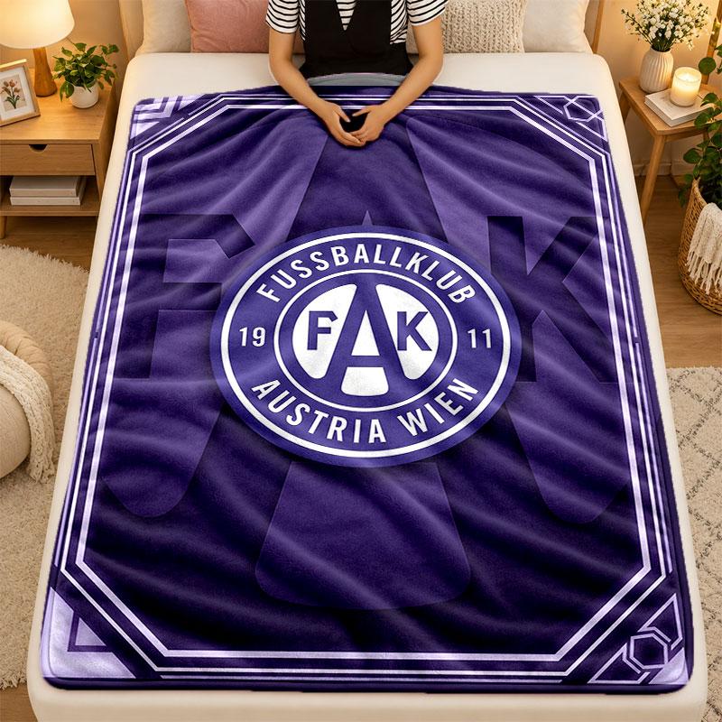 Flannel BlanketAustria Wien FC Warm Soft Throw Blanket for Indoor Sofa Bed Living Room Use